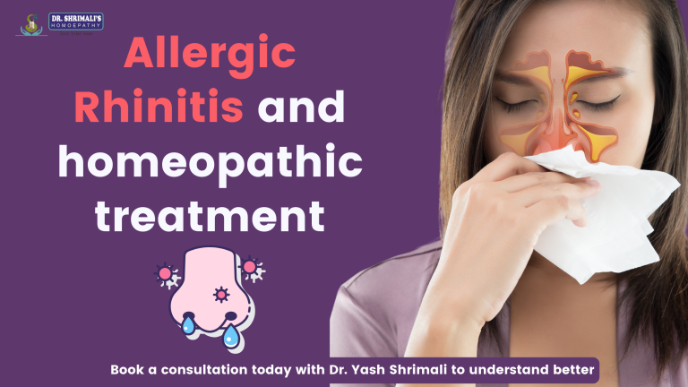 A woman with allergic rhinitis symptoms holding a tissue, indicating relief through homeopathy